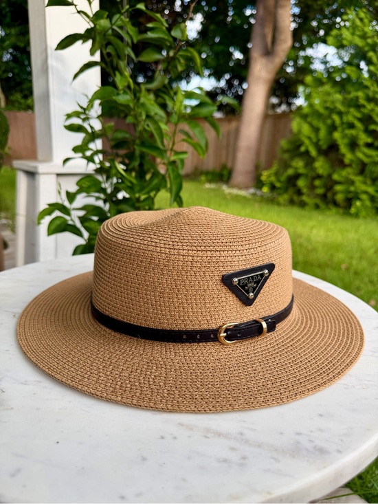 Prada Accessories - •🤎Beautiful Trend Hat
• Beauty Hat Y
Tan Monogram Sun Hat size M🤎